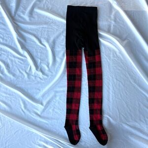 MeMoi Plaid Tights – Red & Black